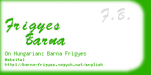 frigyes barna business card